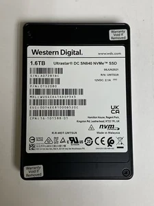 WD Ultrastar DC SN840 0TS2080 WUS4C6416DSP3X3 2.5" 1.6TB U.2 NVMe SSD - Photo 1/1