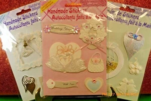 NUEVO EN PAQUETE Lote de 3 PEGATINAS DE BODA DE MARCA HECHA A MANO 17 piezas #20 - Imagen 1 de 4