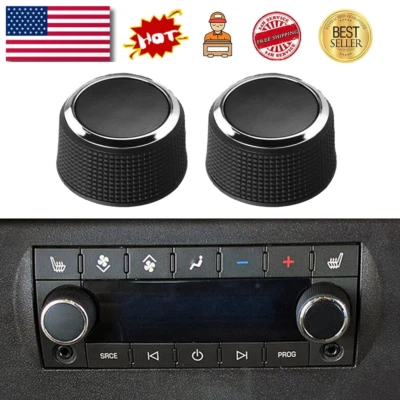  2pcs Rear Control Knobs For Radio 2007-2013 Chevrolet Suburban Tahoe GMC Yuko Foto 1 de 4