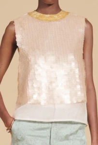 ZARA Sequin Silk Top Tank Sz L Limited Edition BNWT 💕 SOLD OUT - Picture 1 of 7