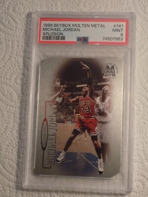 MICHAEL JORDAN PSA 9 MINT 1998 SKYBOX MOLTEN METAL XPLOSION #141 (POPULATION 53) - Image 1 of 2