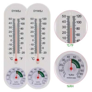 2x Wall Thermometer Hygrometer Humidity Temperature Meter Tester Indoor Outdoor - Picture 1 of 12
