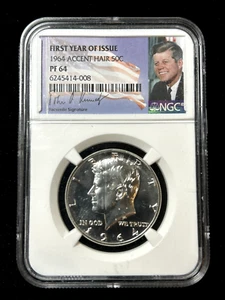 1964 Kennedy Half **ACCENT HAIR** NGC ( PF 64) *First Year of Issue* - Bild 1 von 2