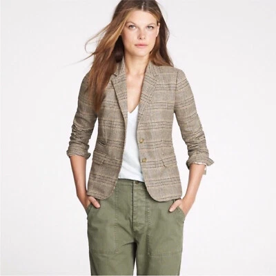 Blazer Escocés de Lana a Cuadros Colección J CREW Escolar Príncipe de Gales Talla 00 Foto 1 de 4