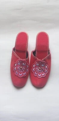 Zapatillas de casa raras vintage para mujer retro bordadas informales florales zapatos Foto 1 de 4