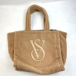 Victoria's Secret Brown Plush Teddy Bear Style Sherpa Cozy Fleece Tote Bag - Picture 1 of 12