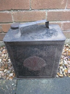 RARE SHELL CLAM VARIATION 2 GALLON PETROL OIL FUEL CAN TIN - Picture 1 of 7
