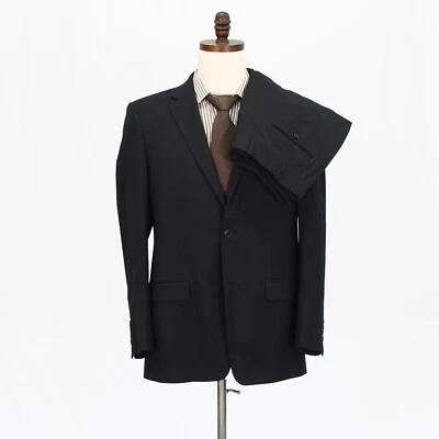 Adolfo 40R 34x29 Black Full Suit Striped 2B Polyester - Image 1 of 4