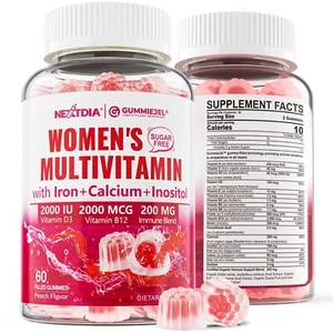 Sugar Free Methylated Multivitamin for Women Gummies Calcium D3 K2 Inositol F... - Picture 1 of 9