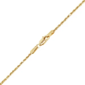 "Collar de cadena de cuerda de corte diamante de oro amarillo de 14 K 1,5 mm 16""-30" - Imagen 1 de 2