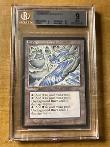 MTG ✨UNDERGROUND RIVER ✨Ice Age BGS 9 MINT 1995 RARE Multi Mana LAND Thomas Art - Picture 1 of 2