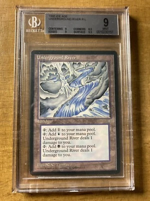 MTG ✨UNDERGROUND RIVER ✨Ice Age BGS 9 MINT 1995 RARE Multi Mana LAND Thomas Art - Image 1 of 2