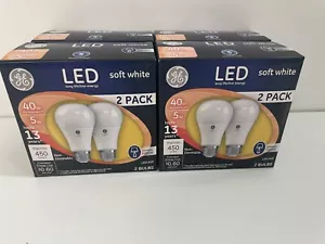 GE Led Soft White 40W Replacement 5W (2 Bulbs Each) LEDA19 (8 Bulbs Total) - Picture 1 of 10
