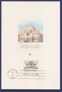 USA5 #1840 U/A FLEETWOOD PROOFCARD FDC   American Architecture Penn Academy - Picture 1 of 1