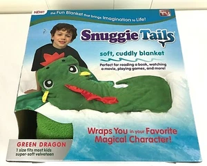 Snuggie Tails Super Soft Velveteen Plush Green Dragon As Seen On TV Sleeping Bag - Picture 1 of 4
