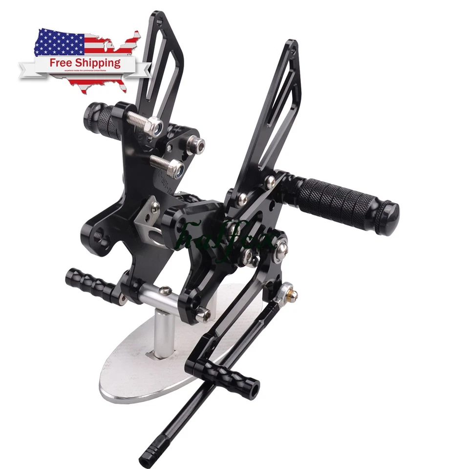 Juego de estriberas traseras negras de Estados Unidos para Kawasaki Ninja ZX10R 2011-2022 ABS Foto 1 de 4