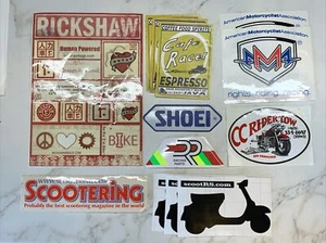 Lot of 14 Vespa Scooter Motorsports Stickers Decals - Bild 1 von 2