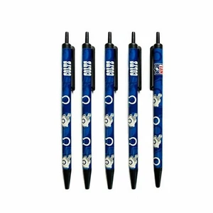 New Football Team Indianapolis Colts Licensed Black Ink Click Pens-5 Pk - Picture 1 of 1