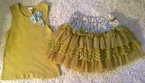 Matilda Jane Serendipity Green Celery Tank Top Cotton Candy Tutu Skirt 8 10 12 - Picture 1 of 1