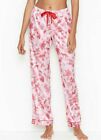 New Victoria Secret Satin Silky Pajama Pants Christmas Red Toille Pink S M