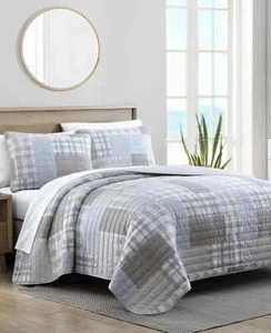 Nautica Home Clement King Size Quilt Set - grau, beige - Bild 1 von 4