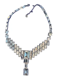 Swarovski Prime Time Necklace Rhodium Plated Crystal Stunning Collar Choker Drop - Picture 1 of 18