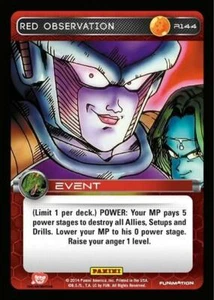 DBZ Dragon Ball Z TCG Card Panini Premiere R144 Red Observation - Picture 1 of 1