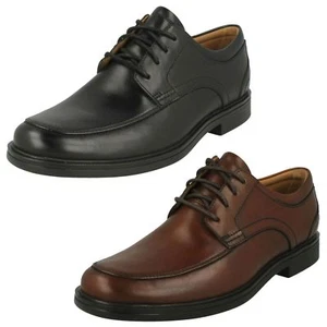 Mens Clarks 'Un Aldric Park' Black Or Tan Leather Lace Up Shoes - G & H Fittings - Picture 1 of 21