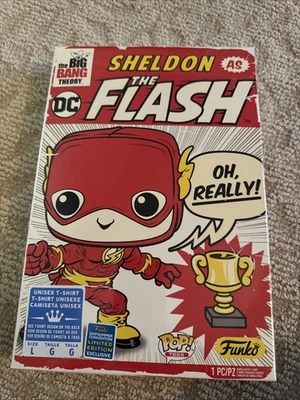 Funko Pop! Tees The Big Bang Theory Sheldon The Flash Unisex T-Shirt Large NEW - Image 1 of 2