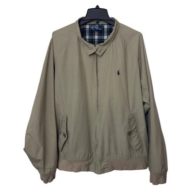 Куртка мужская Polo Ralph Lauren Harrington XXL хаки хлопок клетчатая с подкладкой Bomber - Изображение 1 из 4