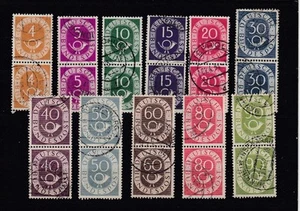 Briefmarken BRD 1951 Mi. Nr. ex 124-138 11 senkrechte Paare gestp. - Bild 1 von 1