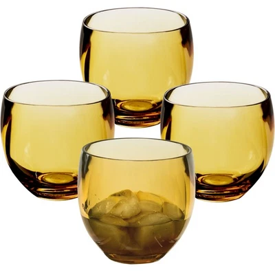 4x Camping Glas 400ml braun Wasserglas Gläser Set Acryl Party Trinkglas Weinglas - Bild 1 von 4