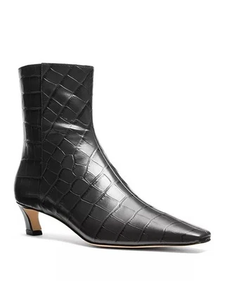 Botines Michael Kors Cosmo para mujer negros cocodrilo con tacón de gatito en relieve, nuevos sin caja, talla 6,5 Foto 1 de 4