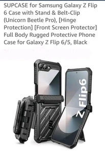 For Samsung Galaxy Z Flip6 Rugged Case with Belt-Clip Holster & Screen Protector - Zdjęcie 1 z 4