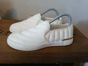 Aldo Size 7.5 M White Loafer Shoes Leather Free Shipping  - Picture 1 of 11