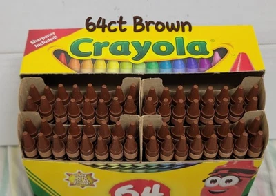 64ct Crayola Crayons (Brown) Single Color Bulk Lot Wax Melting Crafts - Image 1 of 3