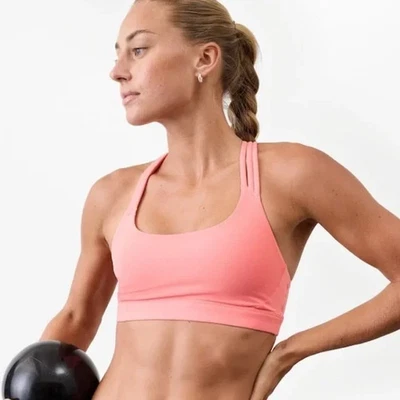 Athleta XS Train Free Sports Bra A-C Mimosa Pink Active Yoga Workout Top NWT NEW - Image 1 of 4