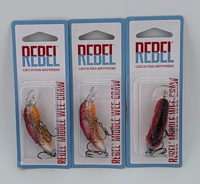 (3) Rebel Crawfish 1 3/4" Crankbait Fishing Lures Lot of 3 - Nest Robber - Image 1 of 1