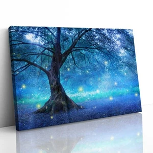 Feenbaum im mystischen Wald gerahmter Leinwanddruck Bild Wandbild - Bild 1 von 29