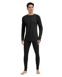 Conjuntos de capa base 100 % lana merino para hombre capa base activa ligera para esquí... - Imagen 1 de 6