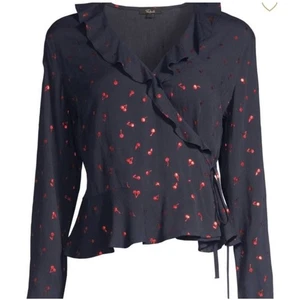 Rails | Top avvolgente Simone ciliegia metallizzata blu navy | Taglia Medium - Foto 1 di 8