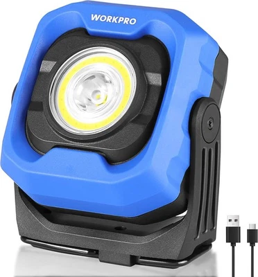 WORKPRO 1200LM LED Magnetic Light Rechargeable Work Light Portable Flood Lamp - Image 1 of 4
