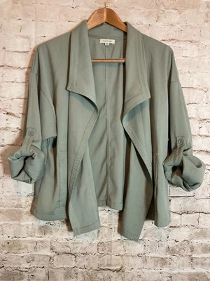 Chaqueta Blazer Max Studio Mujer XL Verde Salvia Claro Frente Abierto Ligera Fluida Foto 1 de 4