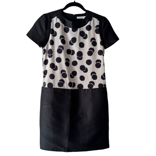 UNDERCOVER Abito Victoria Beckham taglia 4 stampato seta crepe tubino neutro designer preppy