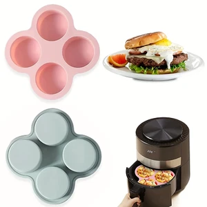 Friggitrice ad Aria Stampo per Uova Rotondo 4 Cavità Silicone Antiaderente UK - Foto 1 di 8
