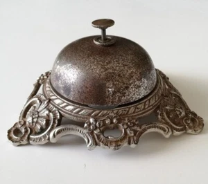 Campana de recepción de hotel auténtica, original antigua 1880-1900, hierro fundido - Imagen 1 de 6