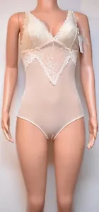 Flora Nikrooz Ava Cross Dye Lace Bodysuit (T80626-106) Color Nude, Size Large - Picture 1 of 9