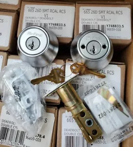 Catenaccio doppio cilindro Kwikset 665 26D SMT RCAL RCS cromo satinato 96659-008 - Foto 1 di 5
