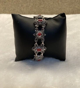 Pulsera Magnética Piedra Roja y Plateada PREMIER DESIGNS ¡Fácil de Poner! - Imagen 1 de 4