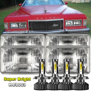 4PCS For Buick Riviera 1975-1985 4X6 " LED Headlights High/Low DRL Beam DOT - Picture 1 of 13